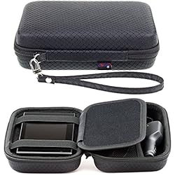 Digicharge® Negro Funda Duro Para Garmin Drive DriveAssist DriveSmart DriveLuxe 52 55 50 51 40 LMT-S LMT-D LM Dezl 580 570 560 Nulink 1695 Mio MiVue Drive 55 50 5'' GPS Sat Nav Con Asa y Compartimentos Para Accesorios
