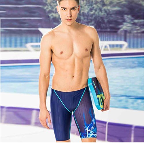 ZQ@QXMen's five speed large code spa swimming trunks,M,blue