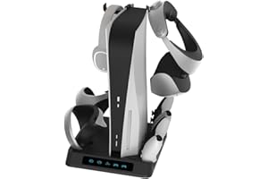 LILITOK LiLTok P5VR2 Dual Controller Ladestation mit Lüfter, Vertical Ständer Kompatible für PS5 PVSVR 2 Headset Halterung VR2 Handgriff Charging Dock VR2 Zubehör