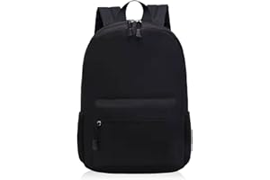 AUIRSHIKY Mochilas multifuncionales Bandolera Mochilas con colores puros Mochilas de gran capacidad Mochilas de hombro dobles Mochilas para la escuela, el trabajo y muchas otras ocasiones Negro, Negro , Talla