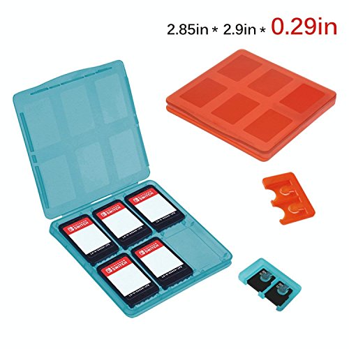 Preisvergleich Produktbild ANGPO - Aufbewahrungsbox für Spiele der Nintendo Switch - Blau und Rot