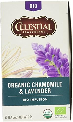 Celestial Organic Chamomile and Lavender Teabags, Pack of 6, 20-Count