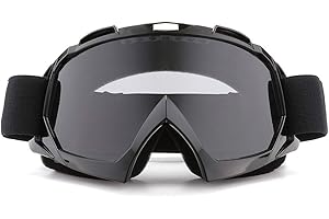 SPOSUNE Motorcycle Goggles, ATV Dirt Bike Off Road Racing MX Riding Goggle Anti-Scratch Dustproof Bendable UV400 Eyewear Padded Soft Thick Foam,Adjustable Strap Adults' Cycling Motocross