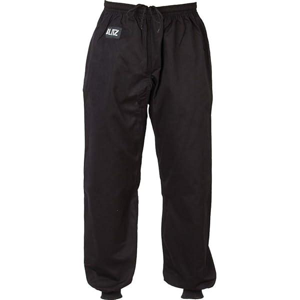 Pantalon D'entraînement Kung Fu En Coton – Jambes Resserrées – Poids 255 G – Pour Arts Martiaux, Tai Chi – Noir