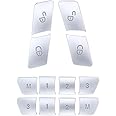XtremeAmazing Car Door Memory Seat Lock Unlock Adjust Switch Button Cover Cap Trim Sticker for Mercedes-Benz A B C E Class CLA GLA GLE GLS ML63 AMG Pack of 12
