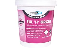 BOND IT 1.5Kg Brilliant White Fix 'N' Grout - Ready Mix Tile Adhesive & Grout