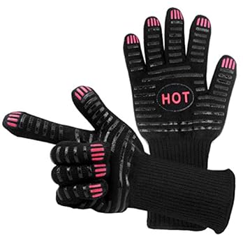 Grillhandschuhe 1 Paar Disino 350 640 Hitzebestndige Handschuhe Fr Den Grill Schwarz