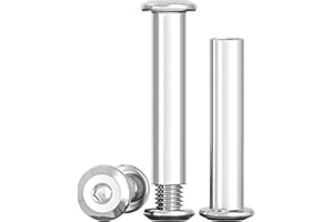 Drenky 10 Sets Connection Screws M8 Belt Buckle Binding Bolts 304 Stainless Steel Screw Post M8 X 40mm Furniture Bolts Sleeve Nuts for Bed, Door, Table, Chair, Worktop, Cabinet
