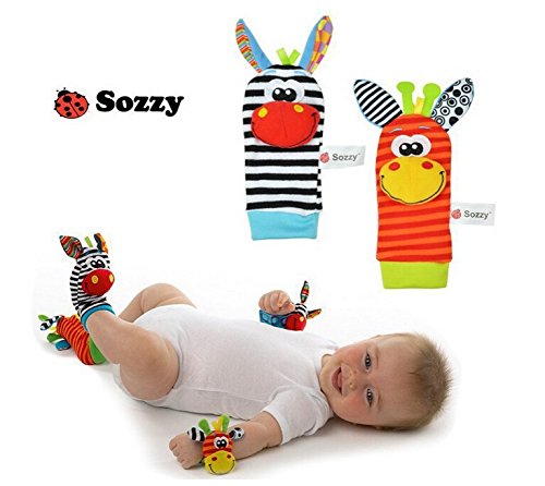 SONRISA SOZZY del traqueteo y del pie de la muñeca (sistema 4pcs) juguete SUAVE EDUCATIVO de la PIEL ESTIMULANTE **