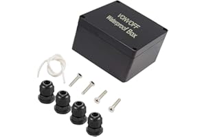 DONJON VONVOFF elettrico Scatola di Giunzione,IP65 ABS Plastica Progetto Scatola impermeabile,Custodia fissa universale resistente all'acqua custodia per progetti di elettronica,83x81x56mm,Black)