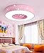 Produktbild PENGFEI Deckenleuchten Acryl Deckenleuchten Einfache moderne Schlafzimmer Kinderzimmer LED Eisen Deckenleuchte mit Lichtquelle Blau und Rosa Augen schützen ( Farbe : Pink-Stepless dimming , größe : 50 cm )