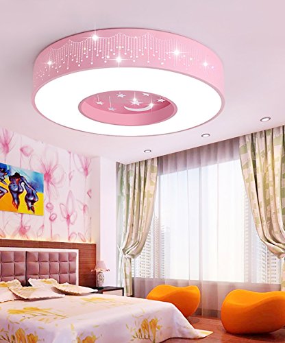 Preisvergleich Produktbild PENGFEI Deckenleuchten Acryl Deckenleuchten Einfache moderne Schlafzimmer Kinderzimmer LED Eisen Deckenleuchte mit Lichtquelle Blau und Rosa Augen schützen ( Farbe : Pink-Stepless dimming , größe : 50 cm )
