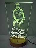 DESIGN ELLE 3D Illusion Multicoloured Wooden LED Lamp Personalised with Any Photo and Name or Message (Brown, 9x5x4-inch)