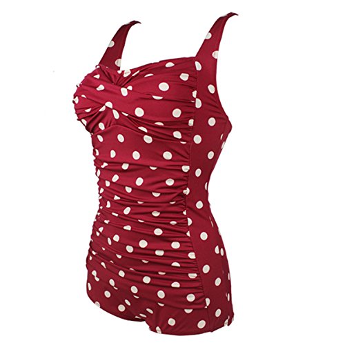 Gigileer Vintage Damen Schwimmanzug Tankini Einteilige Badeanzug Figuroptimizer Flacher Bauch! - 2