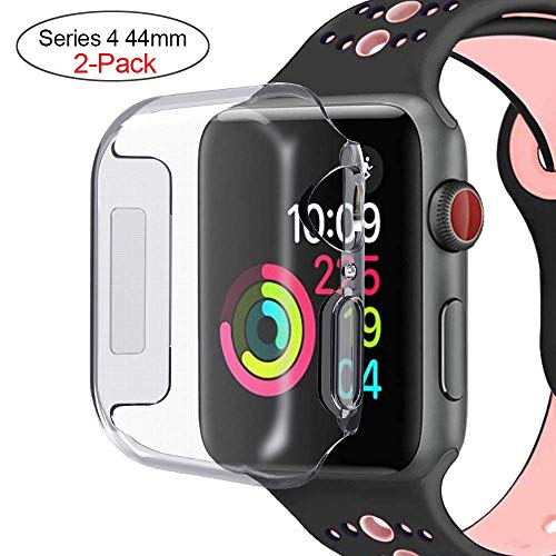 Bealviy Cover Apple Watch 44mm, Case iWatch Series 4 44mm, Compatibile con iWatch Screen Protector, iWatch Case Series 4, Custodia Protettiva Tutto iWatch Ultra Sottile Rivestita Morbido TPU(2 PCS)