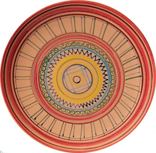 Geometric plate-Ceramic plate, dimensions diameter inch 8.3, height inch 0,9-MADE in ITALY Tuscany Lucca, certificate. Handmade by the artist Davide Pacini.