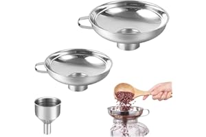 HAOMEEDUO 3 Imbuto Cucina Marmellata Imbuto per Conserve in Acciaio Inox Imbuti a Bocca Larga Imbuto per Confetture per Riempire i Vasetti, Spezie, Liquidi, Polvere, Fagioli (3 Misure)