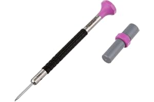 Bergeon 55-686 6899-AT-160 Ergonomiczny śrubokręt 1,60 mm ze stali nierdzewnej z zapasowymi ostrzami zestaw naprawczy zegarka, Czarny