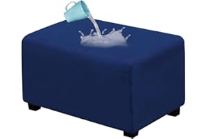AQIGR Copri Pouf Rettangolare Impermeabile ottomano Scamosciato Copri Poggiapiedi Quadrato Elasticizzato Pieghevole Copertura del Pedale Lavabile Sofa Protettore per Soggiorno