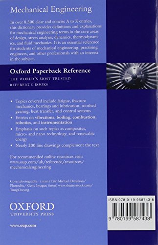 Book's Cover of A Dictionary of Mechanical Engineering