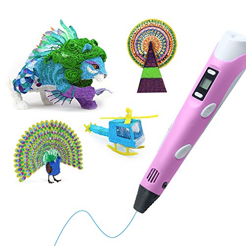 3D Stift,Colourstone Intelligent Pen Druck 3D Display LED Mit Fuß Perle Stift und Filamente für die Schaffung und die Malerei Doodling,großes Geschenk für die Malerei Lovers 3D Pen(Pink) - 6