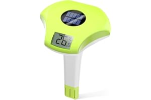 BALDR Thermometre Piscine flottant, à énergie solaire, étanche IPX8, convient pour piscine/jacuzzi/source d'eau chaude/aquarium (vert)