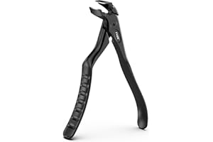 FVION Ergonomiczny uchwyt, obcinacz do paznokci dla seniorów, kątowy obcinacz do paznokci u stóp i paznokci, precyzyjny trymer do paznokci z łapaczem (czarny)