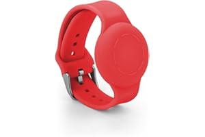 NQEUEPN Kids Wristband for Airtag, Waterproof Silicone Bracelet for kids Adjustable Soft Watch Band for airtag for Toddler Child GPS Tracking Tagging (Red)