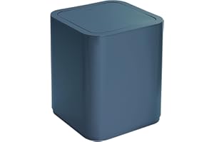 Gedy G-Seventy 24.7 x 20 cm and 0.45 kg Set of 24.7 x 20 x 20 cm and 0.45 kg Thermoplastic Resin Bathroom Bin, Matteo Thun Design, 2 Year Warranty, Petrol Blue