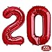 Produktbild FUNXGO Folienballon Zahl in Rot- XXL 40"/100cm Riesenzahl 100cm Ballon - Folienballons für Luft oder Helium als Geburtstag, Hochzeit , Jubiläum oder Abschluss Geschenk, Party Dekoration (Rot [ 20 ])