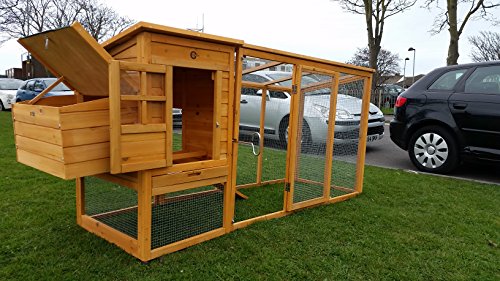 Hühnerstall Hühnerhaus Cocoon Hühnerstall Grosser Hühnerstall 2-4 Hühner mit Nistkasten aufmachbarem Dach für einfache Reinigung, mit Lüftungslöchern, mit stabilen Nistkasten, ca. 250 cm lang inkl. Nistkasten und Dachueberhang - 3
