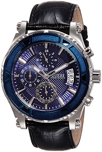 Guess Herren-Armbanduhr Analog Quarz Leder W0673G4 Guess Herren-Armbanduhr Analog Quarz Leder W0673G4