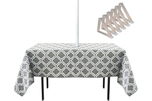 SYLC Tovaglia con Foro per Ombrellone, Tovaglia per Tavolo Esterno, Tovaglia Impermeabile con Cerniera per Campeggio, Picnic, Patio, Festa (Rettangolo 150 × 213 cm,Fiori)