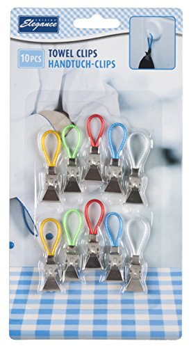 10 x Geschirrtuch Klammern Halter (5 verschiedene Farben)