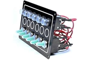 Fornautica Pannello Quadro Elettrico 6 interruttori stagni e valvole Automatiche reinseribili per Barca e gommone