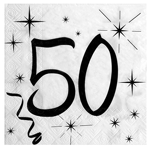 Servietten 50 schwarz/weiß 20 Stück