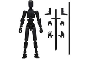 MerryXD Titan 13 Action Figure,Assembly Completed Dummy 13 Action Figure Lucky 13 Action Figure T13 Action Figure 3D Printed Multi-Jointed Movable, Nova 13 Action Figure Toy Black