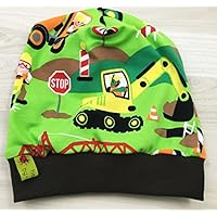 Beanie Mütze Baustelle grün, auch gefüttert