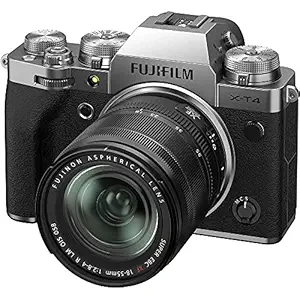 Fujifilm X-T4 26MP Mirrorless Camera Body with XF18-55mm Lens (X-Trans CMOS4 Sensor, EVF, Face/Eye AF, IBIS, LCD Touchscreen, 4K/60P & FHD/240P Video, Film Simulations, Weather Resistance) - Silver