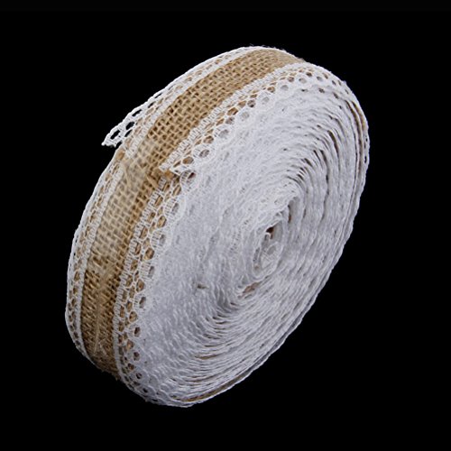 ROSENICE Juteband Jutestoff Jute-Wickelstreifen hessischen Jute Handwerk Farbbandrolle 10M für DIY Hochzeit Dekoration - 5