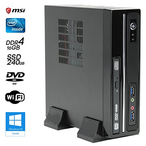 SNOGARD Mini-SSD-PC Office/Multimedia PC Computer inkl. Windows10 64-Bit & WLAN | Intel Core i5-7500T, HD 630 Grafik, 16GB DDR4 RAM, 240GB SSD + 1TB HDD, DVD±RW | High Performance Desktop-PC • Silent Office Business Multimedia Computer
