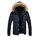 Produktbild Yazidan MäNner Draussen Warm Winter Dick Jacke Plus Pelz Mit Kapuze Mantel Sweatshirt Herren Slim Fit Langarmshirt Strickpullover Outwear ReißVerschluss Kapuzenpullover Pullover Langarm(Blau,4XL)