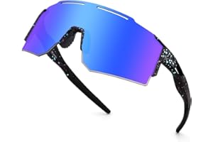 ‎OULIQI OULIQI Fahrradbrille Polarisierte Sonnenbrille,Sportbrillen Herren Damen UV400 Sportbrille Schnelle Brille mit 1 oder 3 Wechselgläser für OutdoorSportarten Fischen Radfahren Laufen