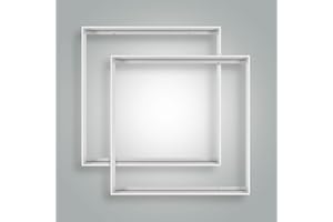 ‎LED UNIVERSUM 2x Aluminium Aufbaurahmen 62,5x62,5cm weiß extra hoch für Aufbau-Montage eines Back-Light LED Panel 62x62cm Rasterleuchte Einlegeleuchte Deckenleuchte L625xB625xH68mm