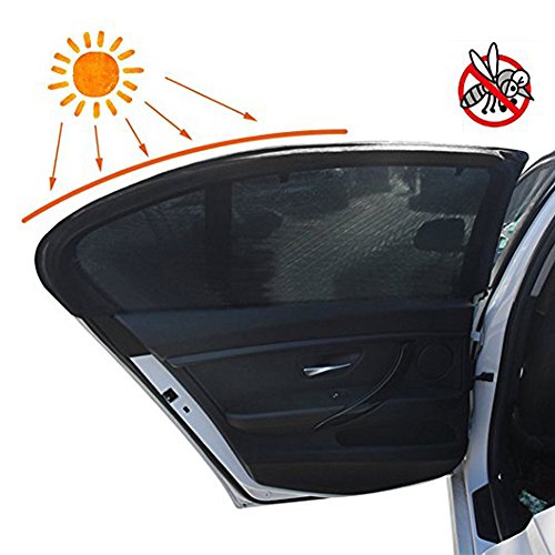 Auto Fenster Sonnenschutz, SHABEI Mesh Sonnenblende Autos Sun Shield für Side Rear Windows Seitenscheibe Autosonnenschutz, 2 Pcs, Sperrung Sun Glare für Baby, Kinder, Haustiere – Schwarz