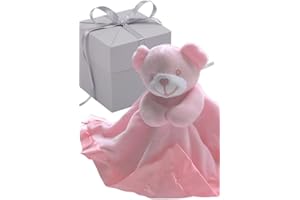 BUSHBABY Baby Gifts Comfort Blanket in Box, Plush Teddy Soft Toy 1st Birthday Present Newborn Gift Girl