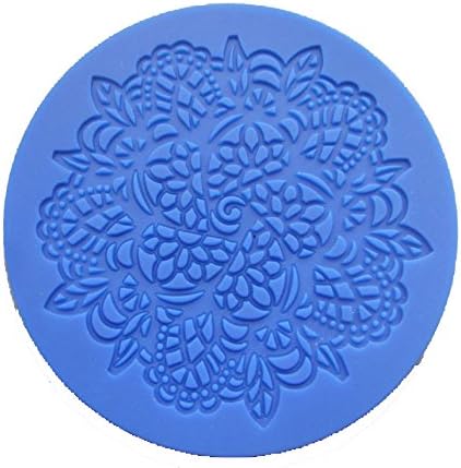 Silicone Mould- 10cm Lace Flower Floral Round-Sugar Paste/Icing Embosser Mat