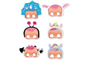 CONVER PARTY - Caretas de Cartón Bebés Llorones - Decoración Cumpleaños Bebés Llorones - Máscaras Cumpleaños - Artículos de Fiesta - 6 Unidades