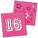 Produktbild Neu: 12 Servietten * Sweet 16 * in Magenta für Eine Party Zum 16. Geburtstag | Feier Sechzehn Teenie Teenager Einweg Fete Motto Mädchen Pink Rosa Girl