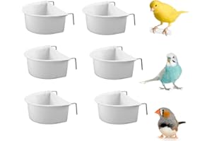 *NEW* 6 PACK WUNDAPETS 6.5 CM D-SHAPE PLASTIC BIRD BUDGIE CAGE HANG ON FEEDER COOP CUP